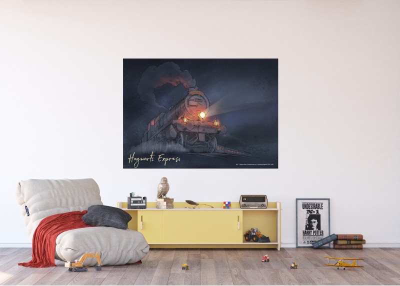 Harry Potter spěšný vlak do Bradavic, AG Design, fototapeta do dětského pokoje, lepidlo součástí balení, 155 x 110